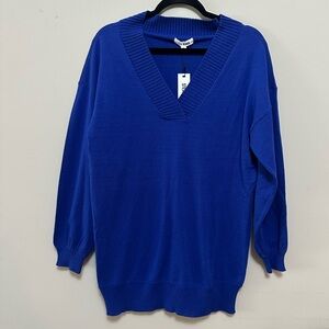 Steve Madden Deep V-Neck Sweater | Royal Blue | Size S | NWT
